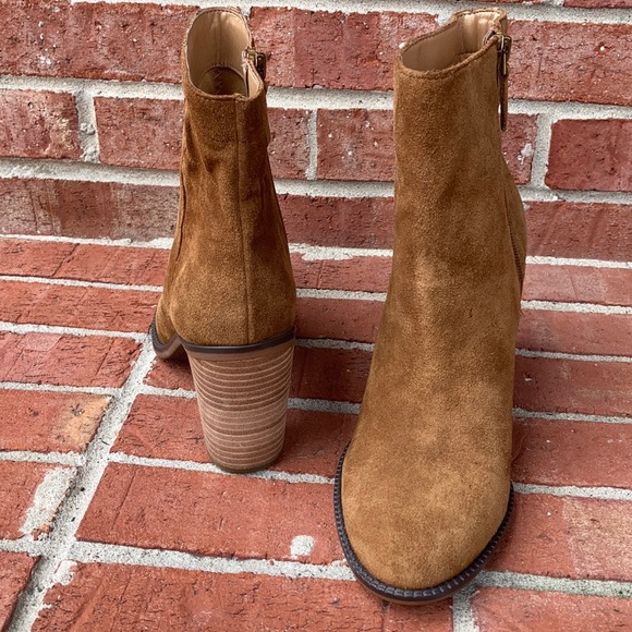 Franco Sarto Fawn Tan Suede High Ankle Booties - Picture 8 of 14